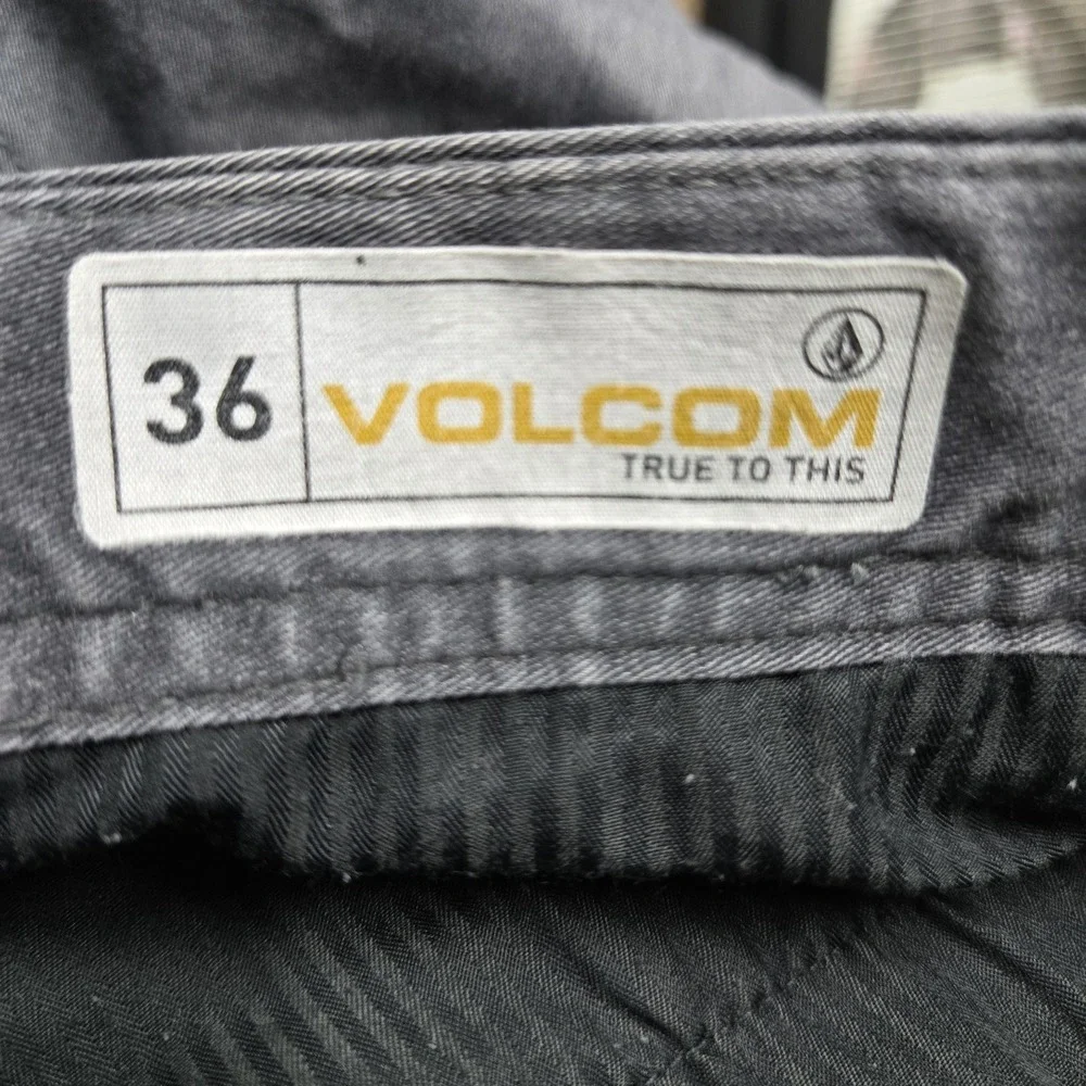 Volcom Men Shorts 36 Gray Embroidered Chino Twill 11